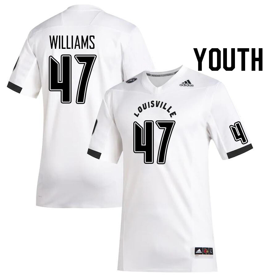 Youth #47 Jaylen Williams Louisville Cardinals College Football Jerseys Stitched Sale-White